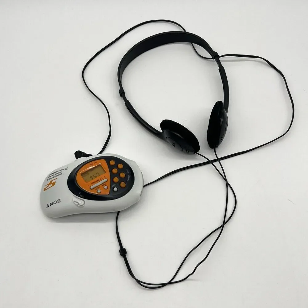 Vintage Sony Walkman SRF-M80V AM/FM/Weather/TV Radio W/RCA Headphones